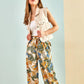 Multi-patterned Elastic Waist Pant - Mint Green