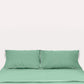 Classic Percale Duvet Cover- Jade Green with White Piped Edge