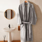 Ribbed Cotton Bathrobe - Dark Grey - Ocoza