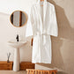 Ribbed Cotton Bathrobe - Cream - Ocoza