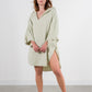 Cocoon Cotton Poncho-Light Green
