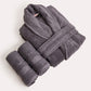 Spa Cotton Bathrobe Set 3 pcs - Dark Grey - Ocoza