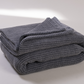 Stonewashed Cotton Terry Bedspread- Anthracite