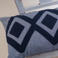Zigzag Embroidery Cushion Cover - Blue & Grey