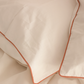 Classic Percale - Fitted Sheet Set- White with Peach Piped Edge