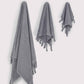 Cotton Tassel Towel Set - Grey (3 Towels)