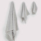 Ribbed Soft Cotton Towel Set - Grey (3 Towels)